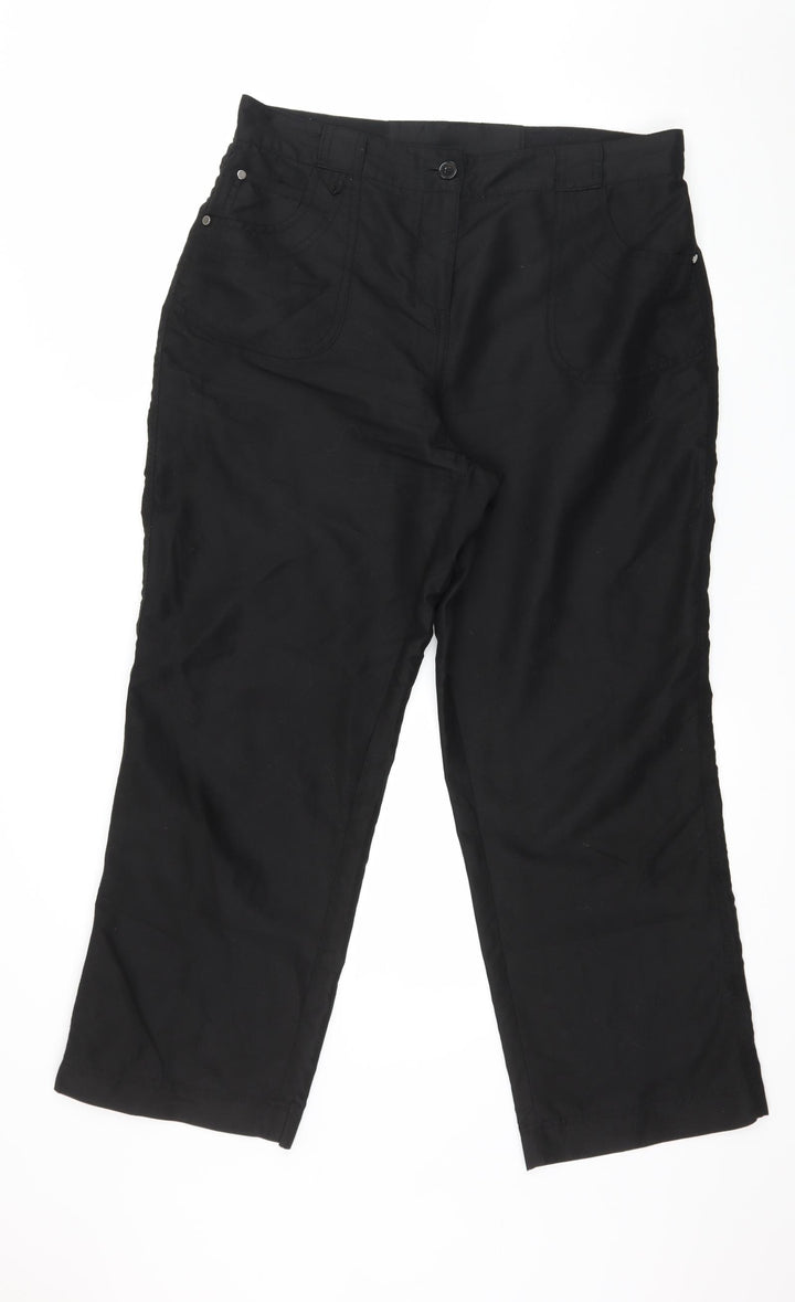 BHS Womens Black Trousers Size 14 L27 in