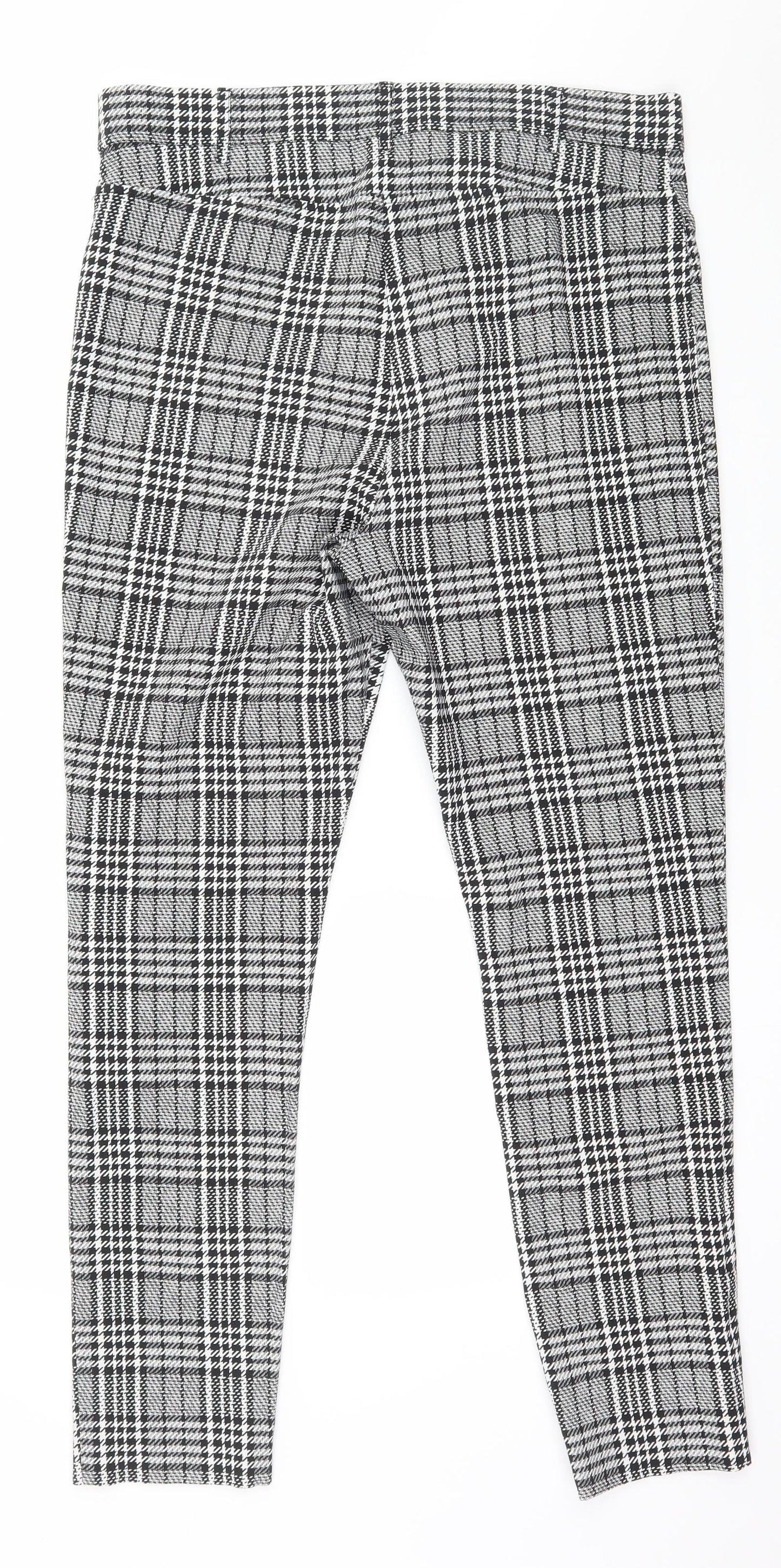 Primark Womens Black Houndstooth  Trousers  Size 18 L29 in