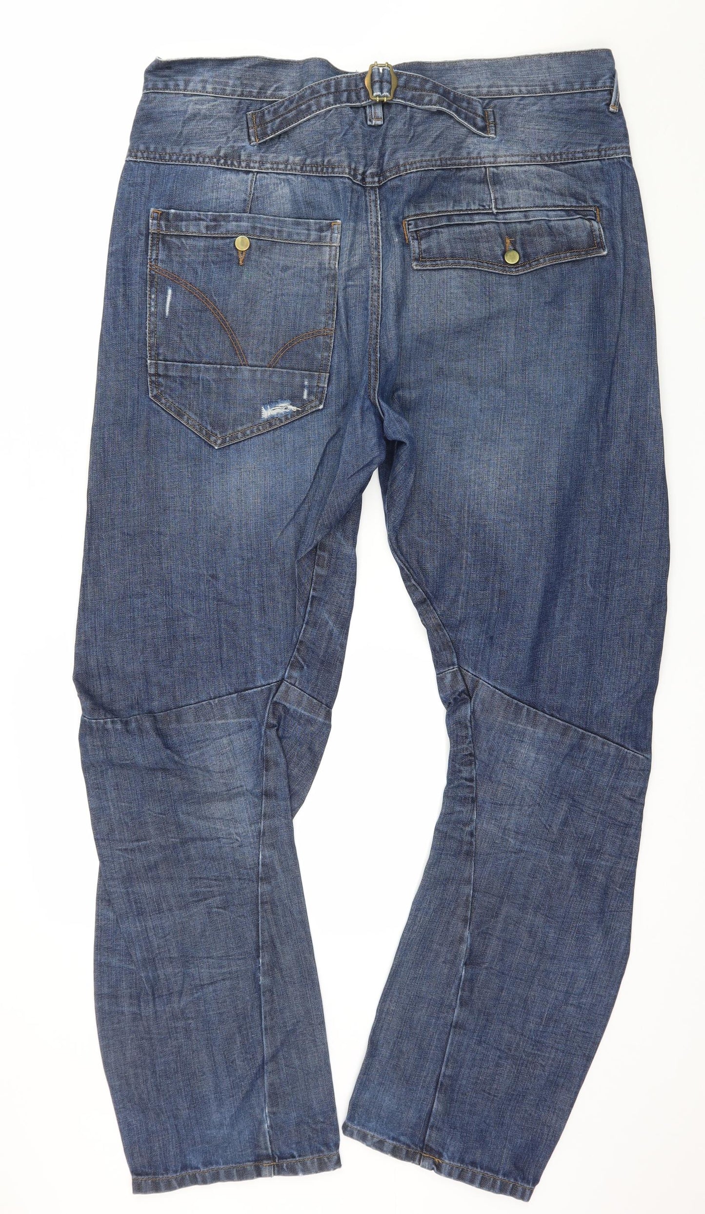 River Island Mens Blue  Denim Straight Jeans Size 36 in L32 in