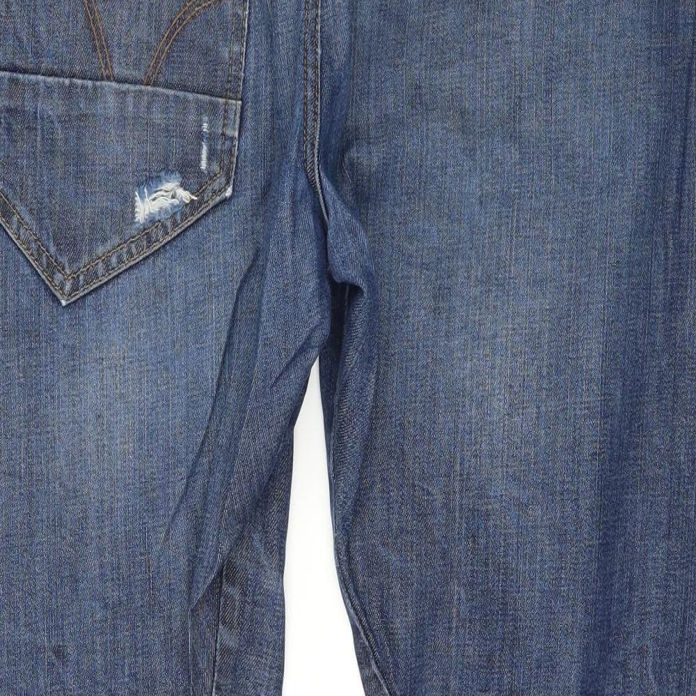 River Island Mens Blue  Denim Straight Jeans Size 36 in L32 in