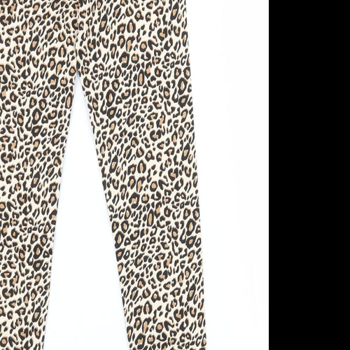 George Girls Beige Animal Print Jersey Jogger Trousers Size 9-10 Years