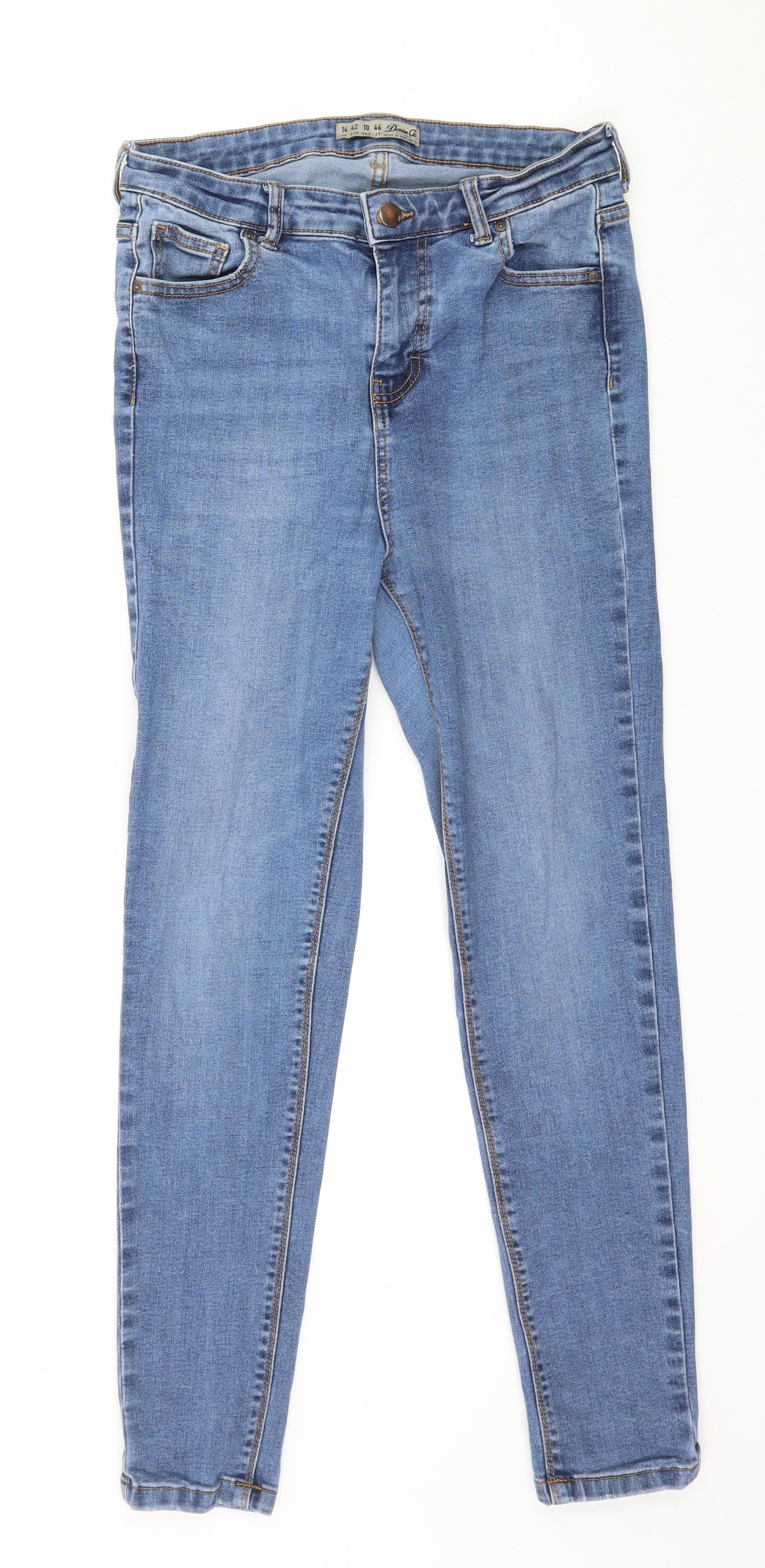 Denim & Co. Womens Blue  Denim Skinny Jeans Size 14 L27 in