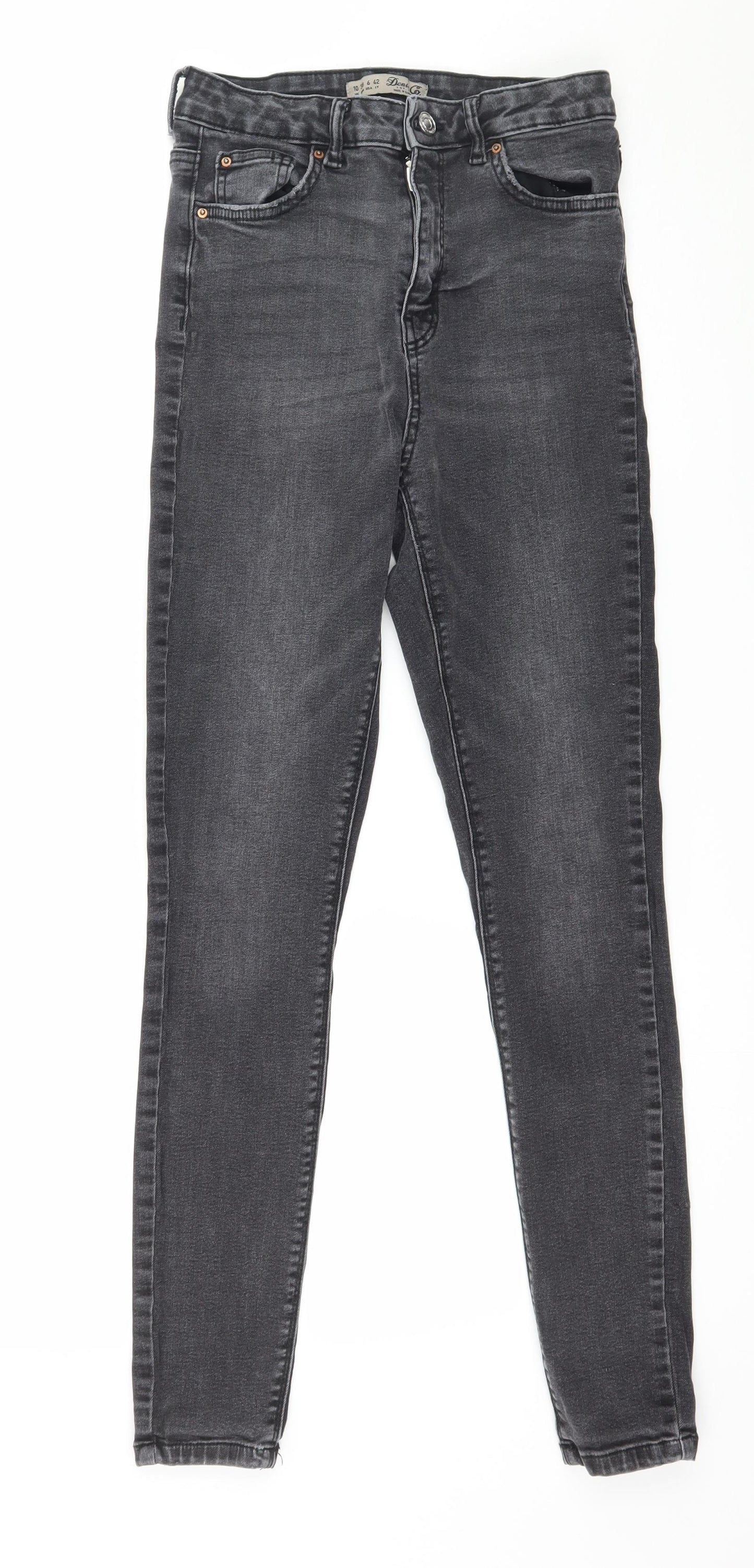 Denim & Co. Womens Grey  Denim Skinny Jeans Size 10 L27 in