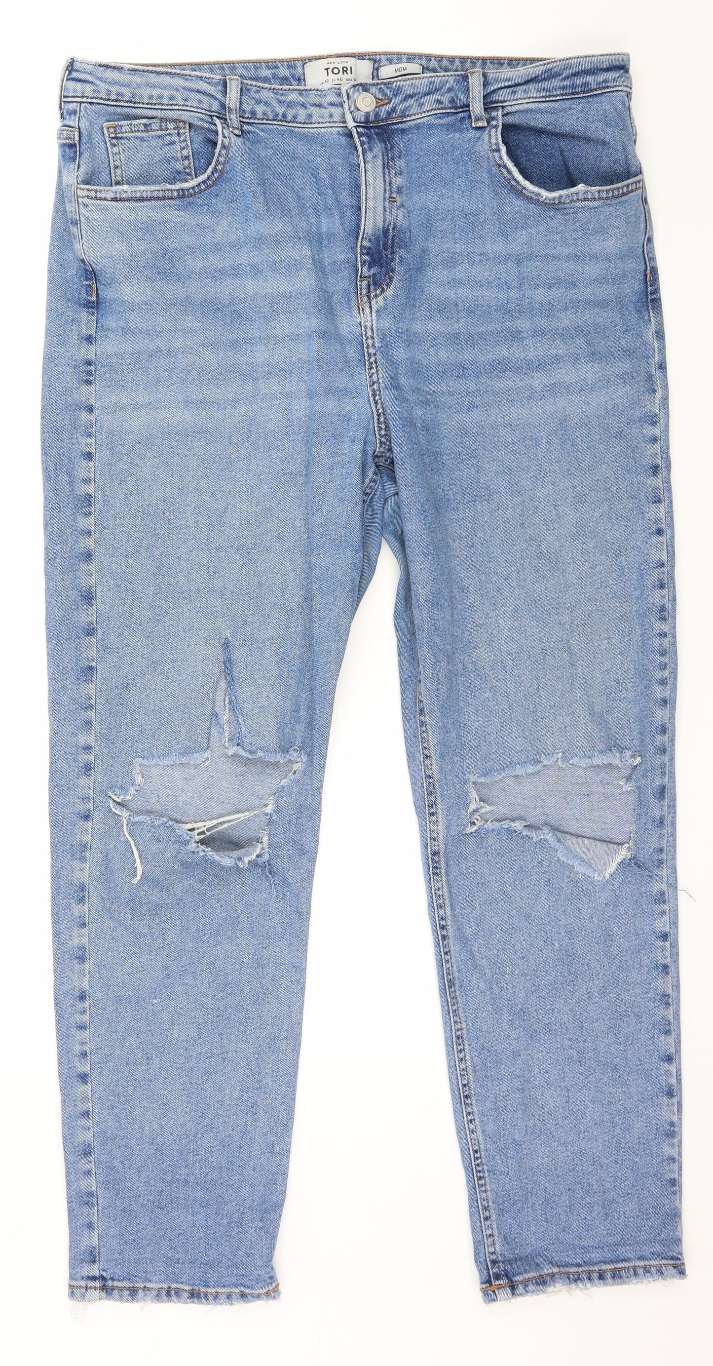 New Look Womens Blue  Denim Mom Jeans Size 18 L27 in