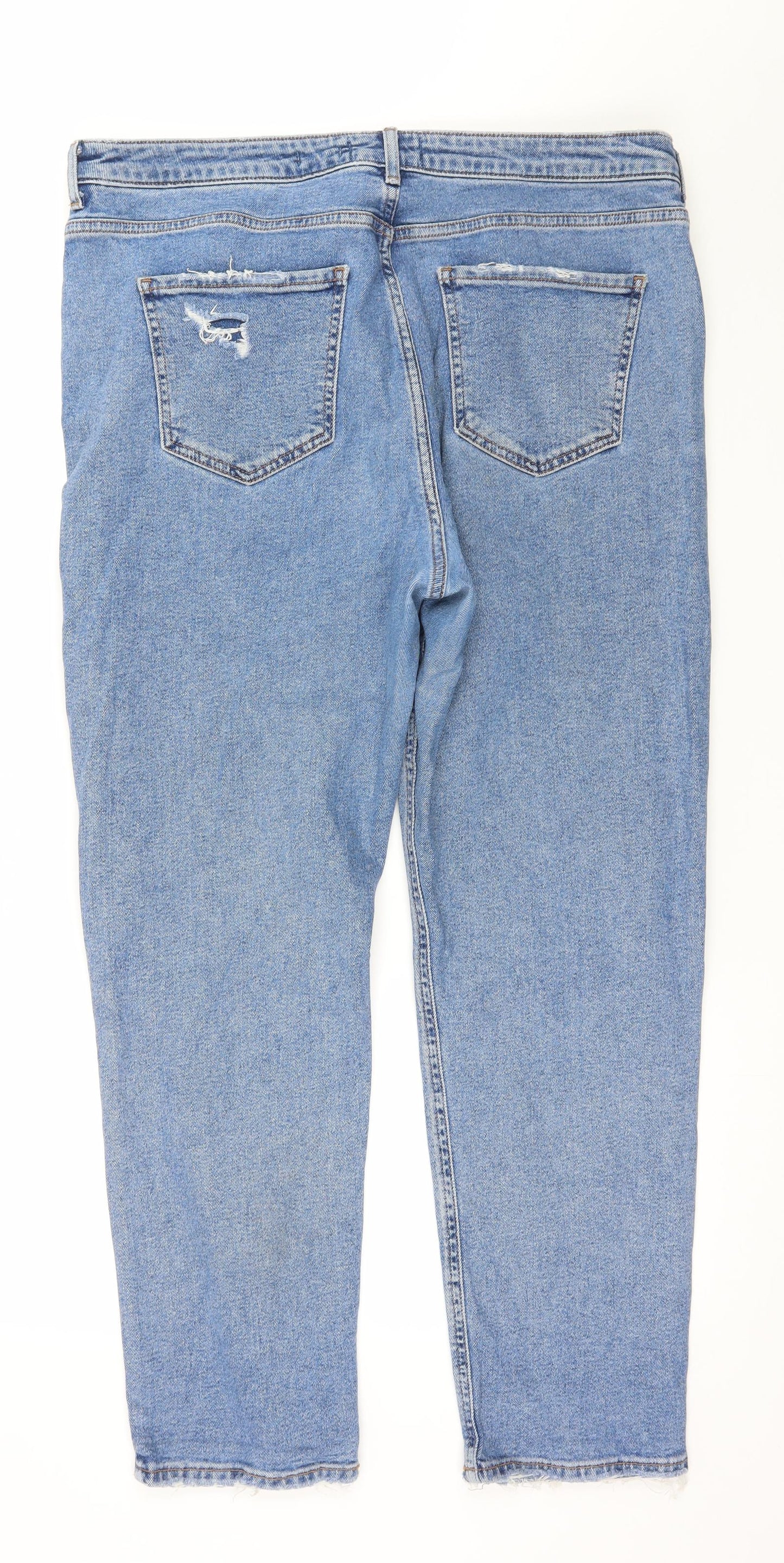 New Look Womens Blue  Denim Mom Jeans Size 18 L27 in