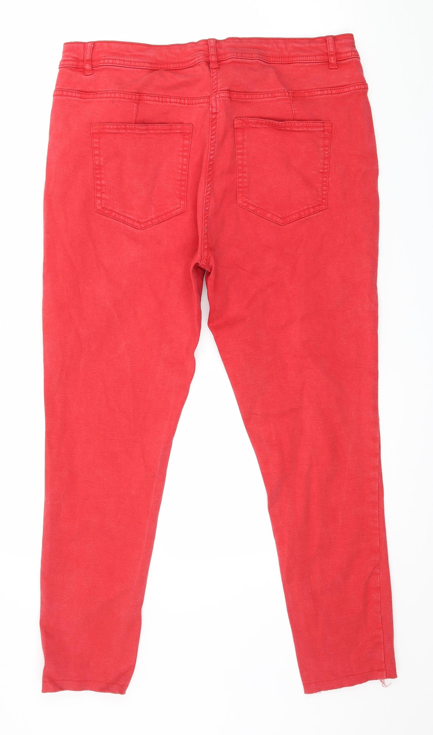 NEXT Womens Red  Denim Skinny Jeans Size 16 L28 in