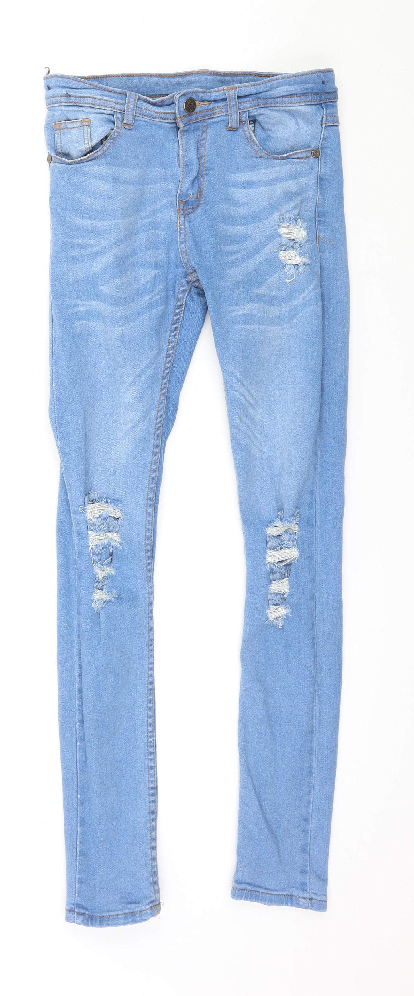 A2Z 4 kids Girls Blue  Denim Skinny Jeans Size 13 Years - Distressed