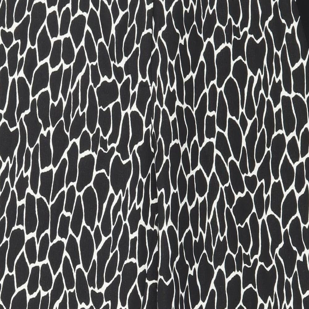 River Island Womens Black Animal Print  Trousers  Size 12 L29 in