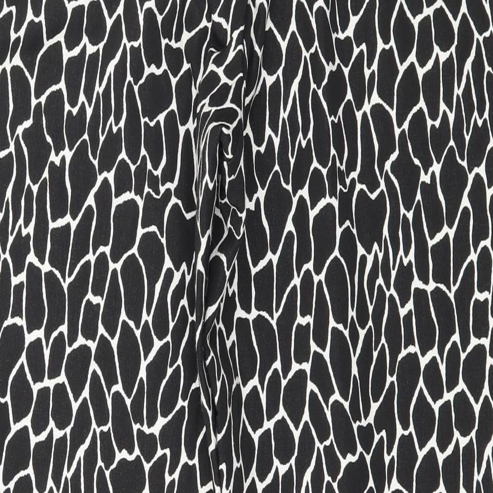 River Island Womens Black Animal Print  Trousers  Size 12 L29 in