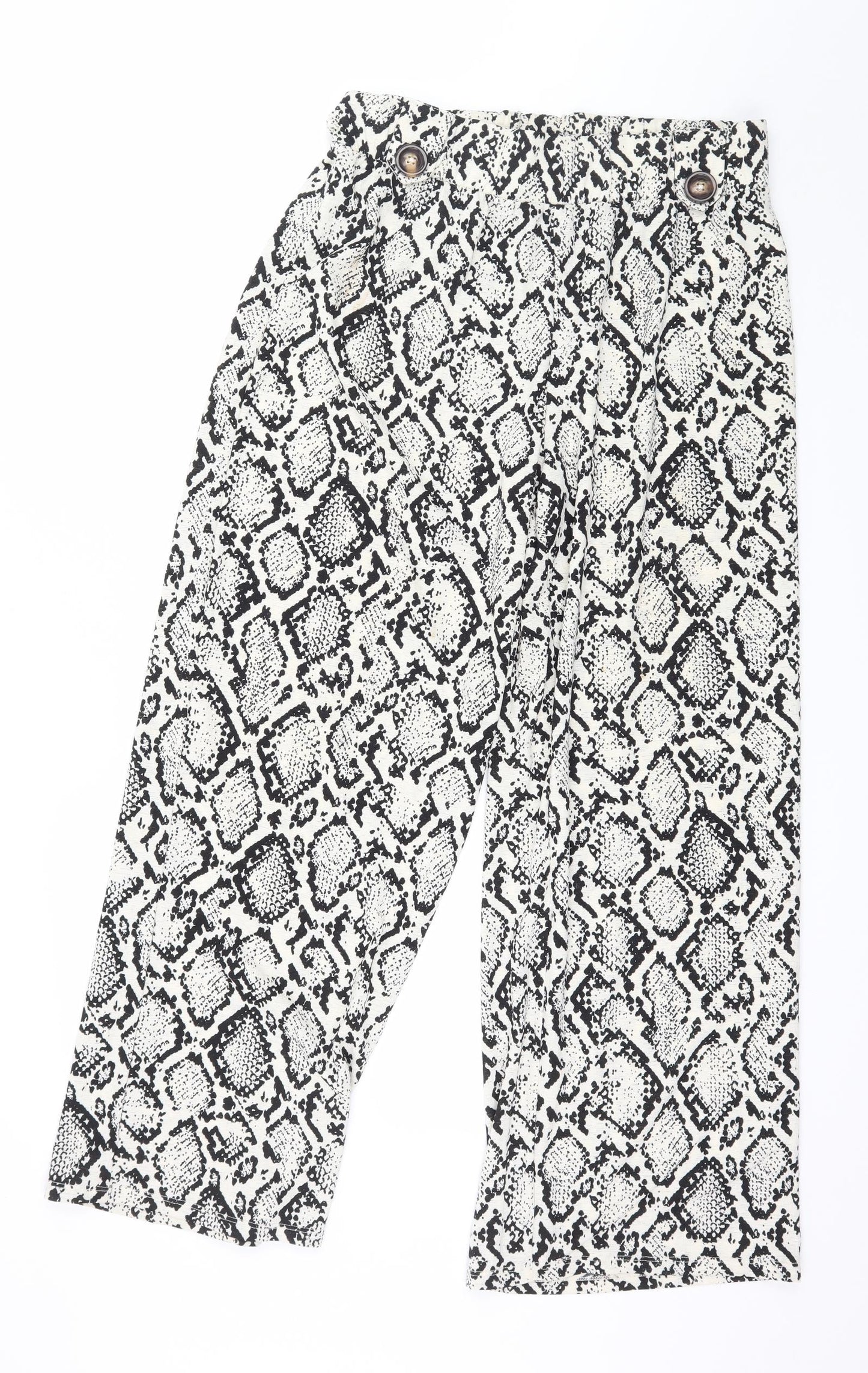 F&F Womens Ivory Animal Print  Trousers  Size 12 L28 in