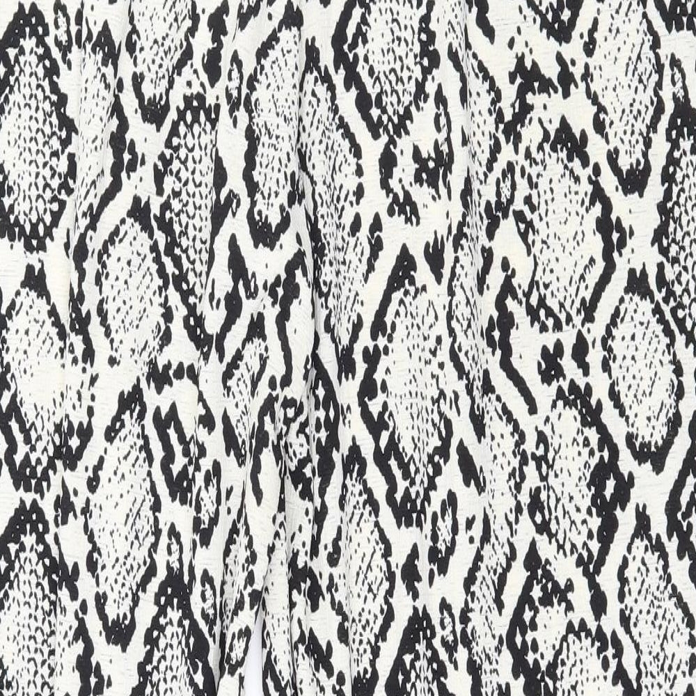 F&F Womens Ivory Animal Print  Trousers  Size 12 L28 in