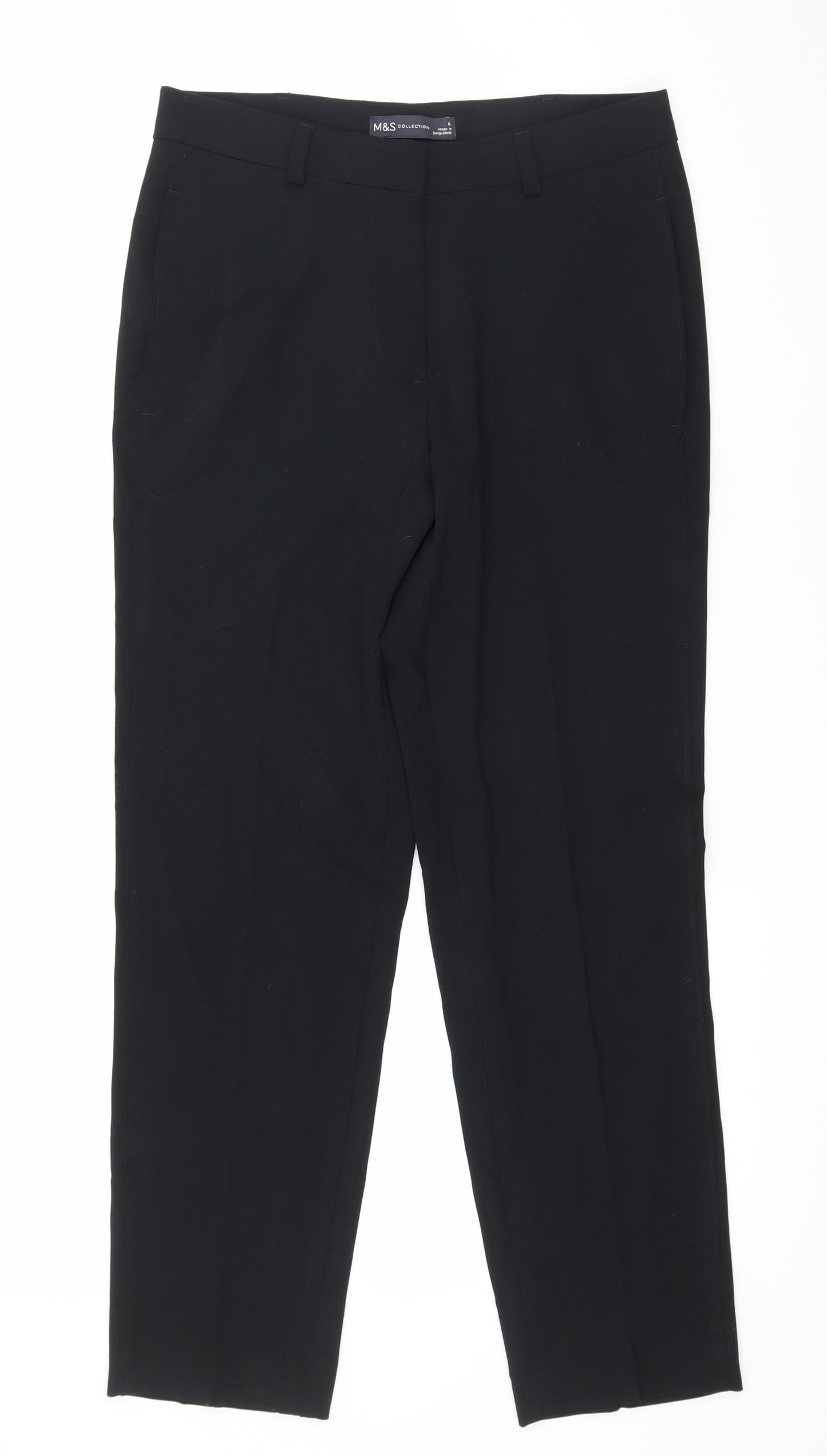 Marks and Spencer Womens Black   Trousers  Size 6 L25 in