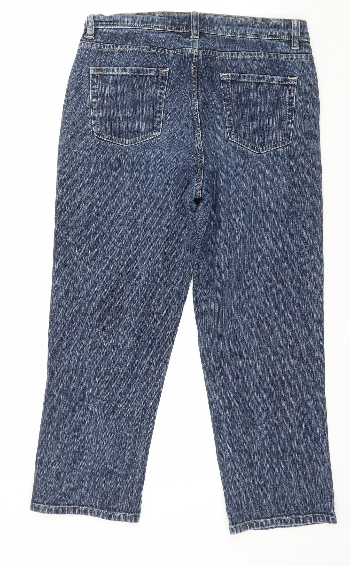 Long Tall Sally Womens Blue  Denim Straight Jeans Size 14 L25 in