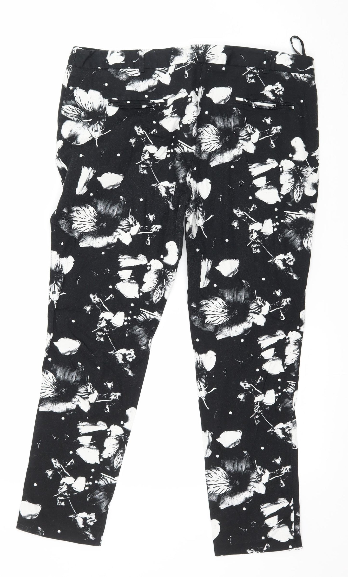 Atmosphere Womens Black Floral  Trousers  Size 14 L25 in
