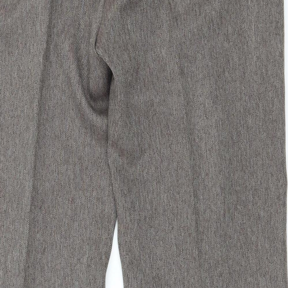 Linea Womens Brown Herringbone  Trousers  Size 10 L31 in