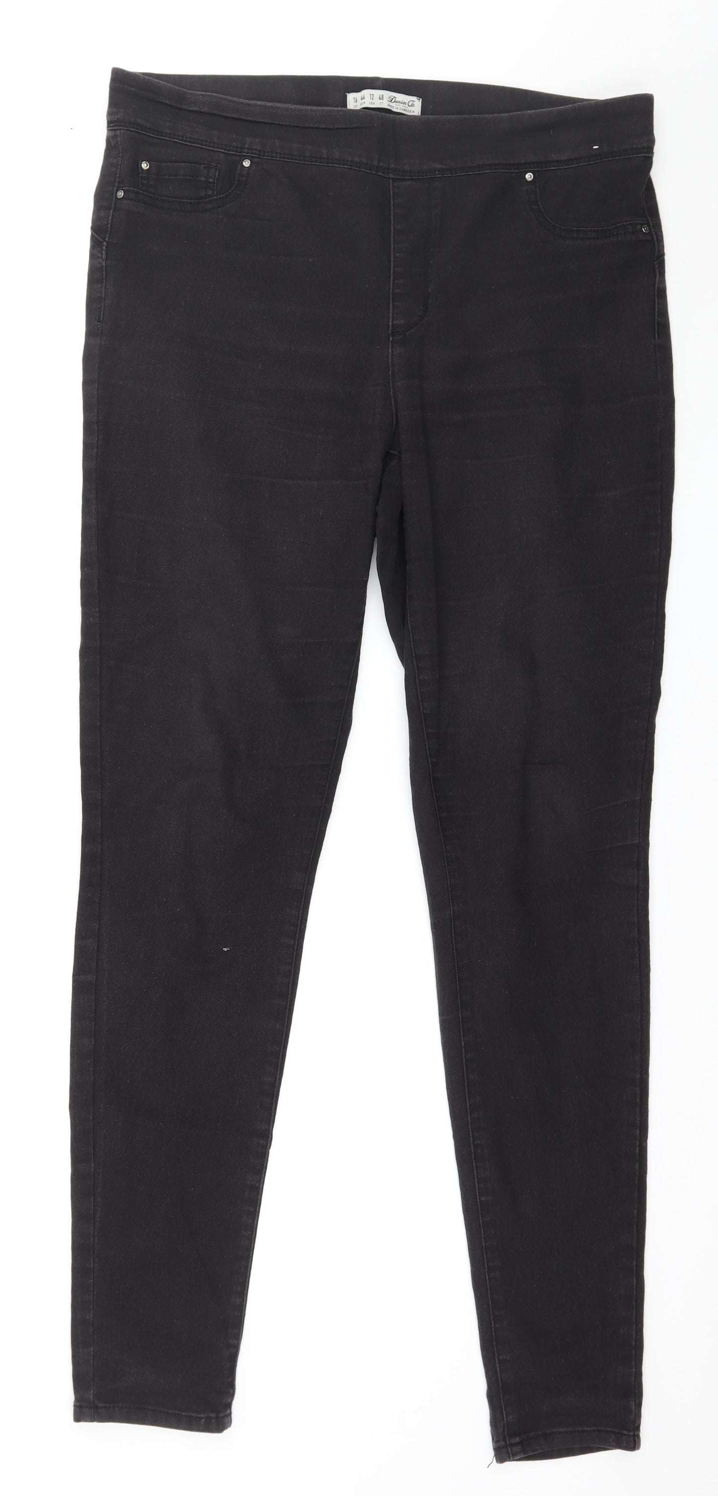 Denim & Co. Womens Black  Denim Jegging Jeans Size 16 L32 in