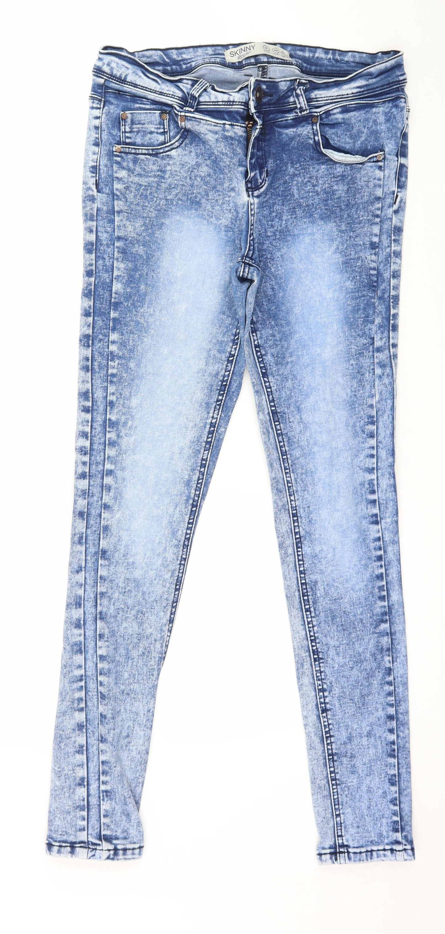 Denim & Co. Womens Blue  Denim Skinny Jeans Size 12 L28 in