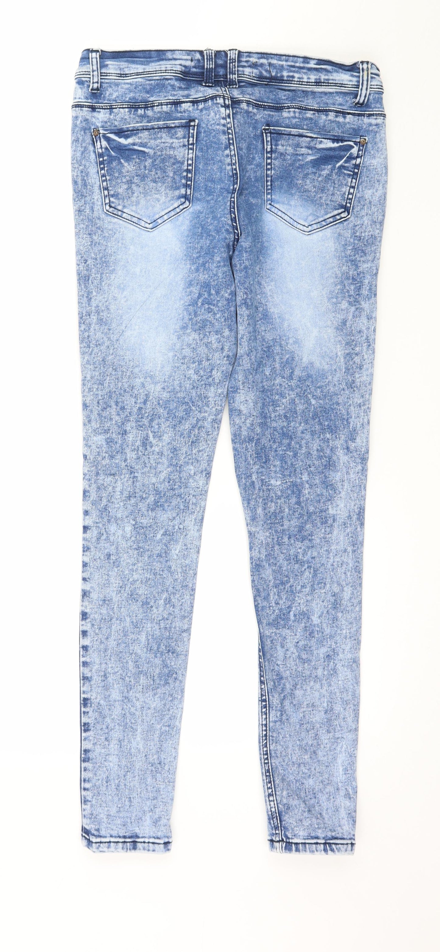 Denim & Co. Womens Blue  Denim Skinny Jeans Size 12 L28 in
