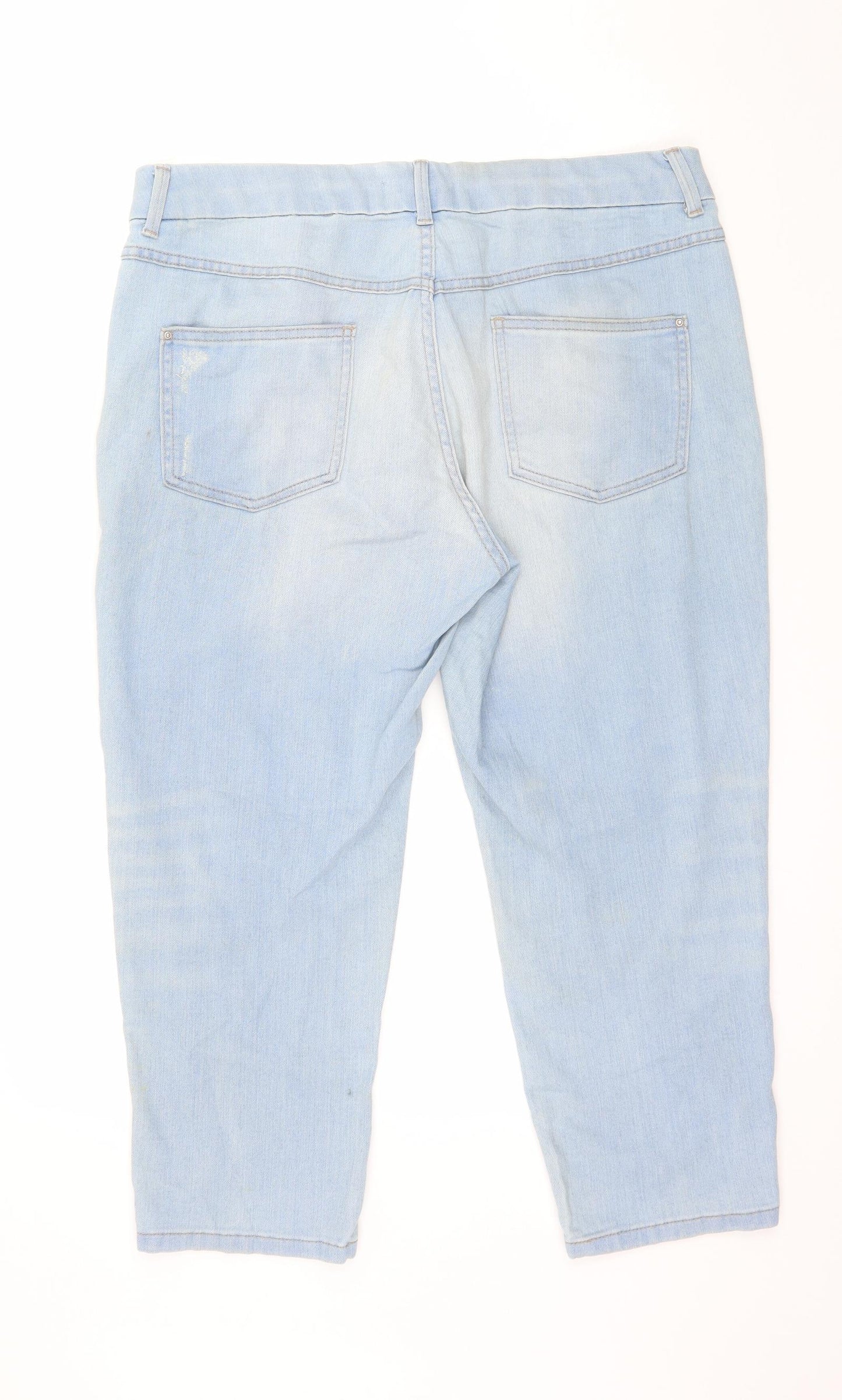 Marks and Spencer Womens Blue  Denim Cropped Jeans Size 16 L24 in
