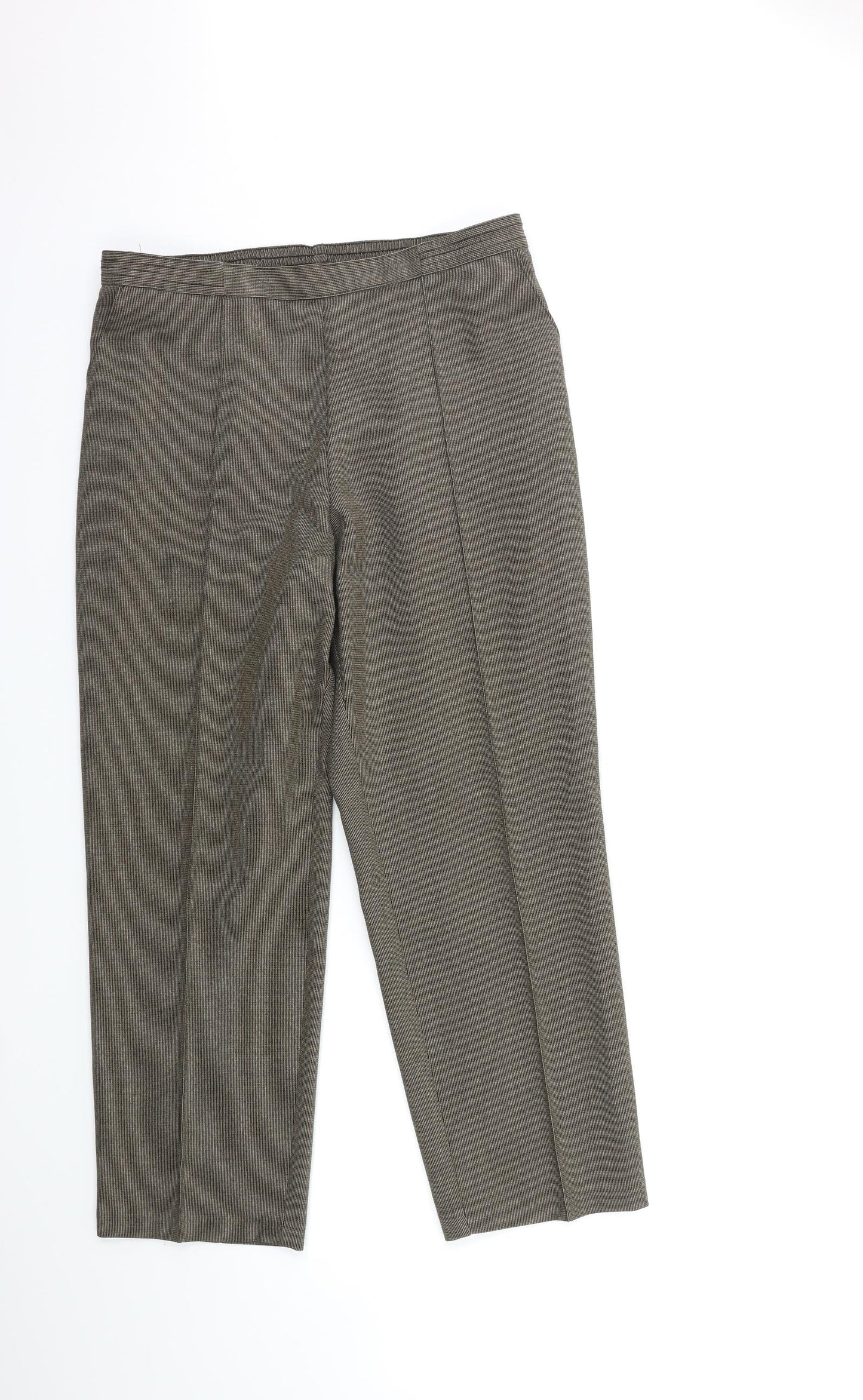 Marks and Spencer Womens Brown Check  Trousers  Size 14 L27 in