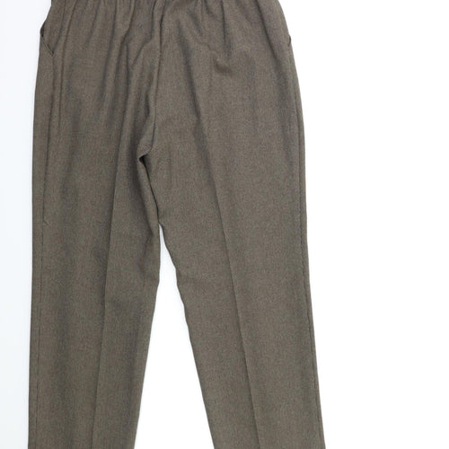 Marks and Spencer Womens Brown Check  Trousers  Size 14 L27 in