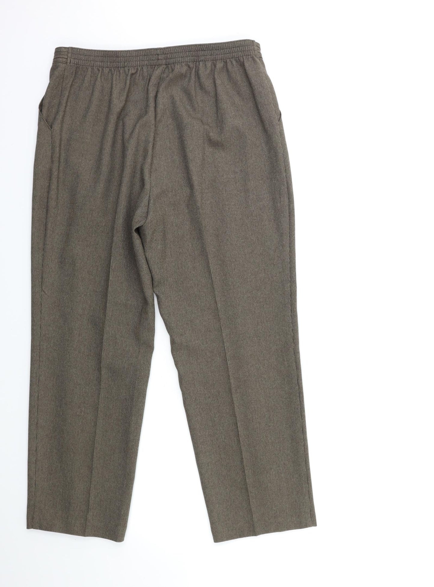 Marks and Spencer Womens Brown Check  Trousers  Size 14 L27 in