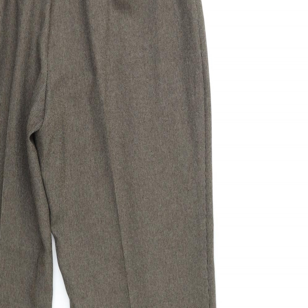 Marks and Spencer Womens Brown Check  Trousers  Size 14 L27 in