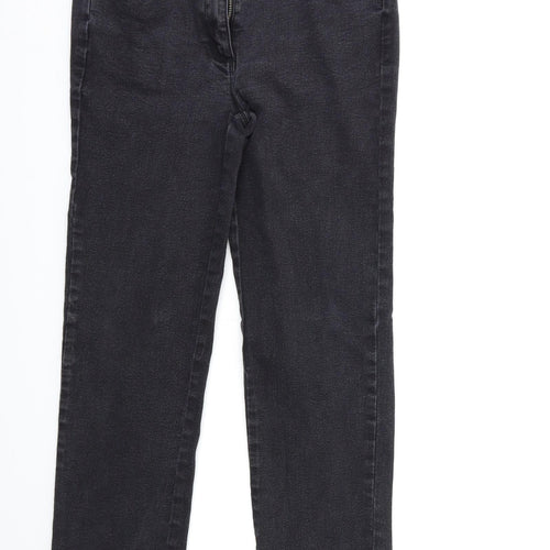 Bonmarché Womens Black  Denim Straight Jeans Size 10 L25 in