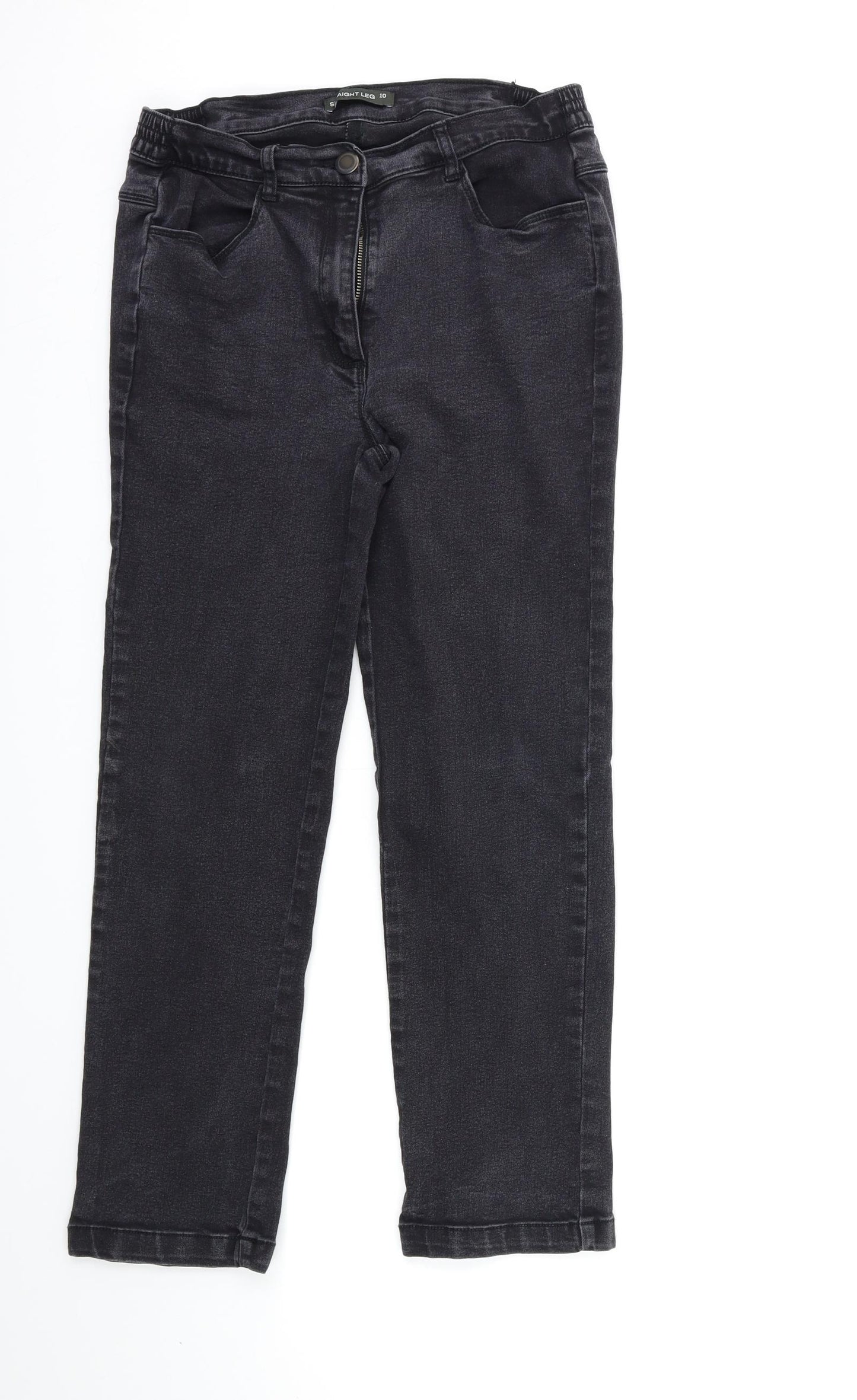 Bonmarché Womens Black  Denim Straight Jeans Size 10 L25 in