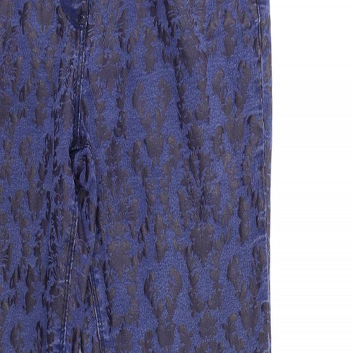 NEXT Womens Blue Floral Denim Skinny Jeans Size 14 L30 in