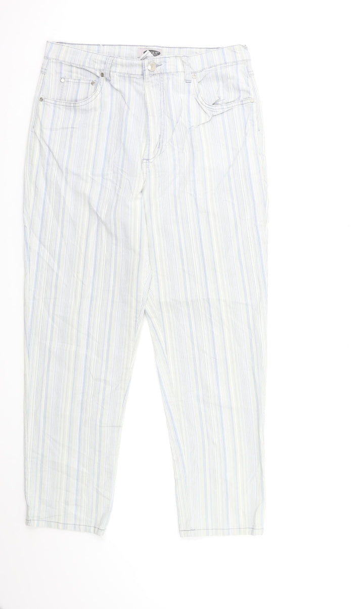 Stooker Womens Blue Striped Denim Straight Jeans Size 32 in L28 in