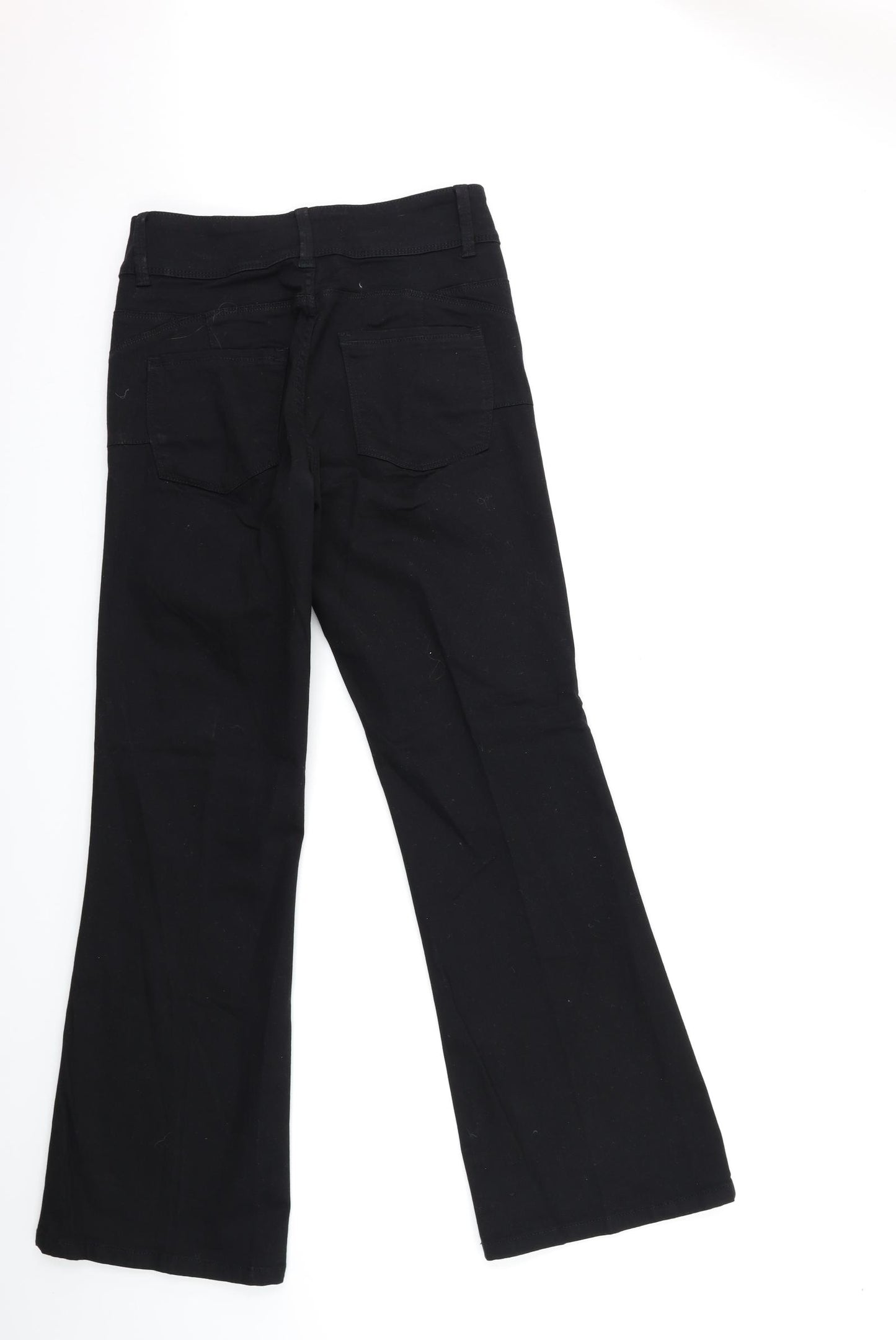 NEXT Womens Black  Denim Flared Jeans Size 12 L32 in