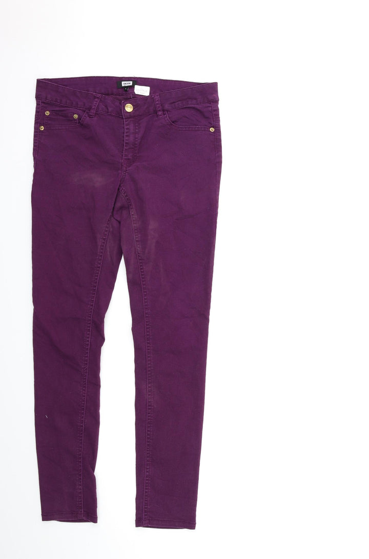 Bikbok Womens Purple  Denim Skinny Jeans Size L L28 in