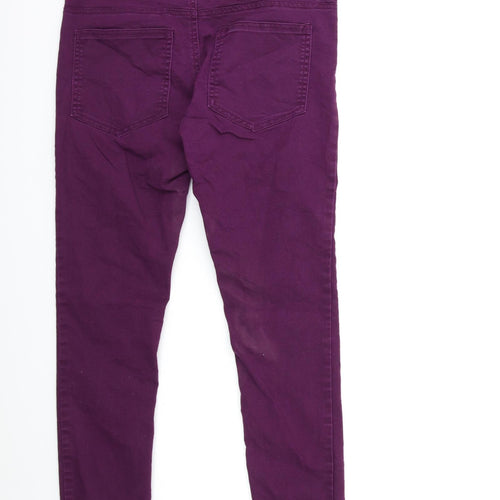 Bikbok Womens Purple  Denim Skinny Jeans Size L L28 in