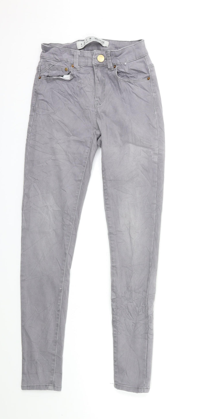 Denim & Co. Womens Grey Denim Skinny Jeans Size 6 L27 in