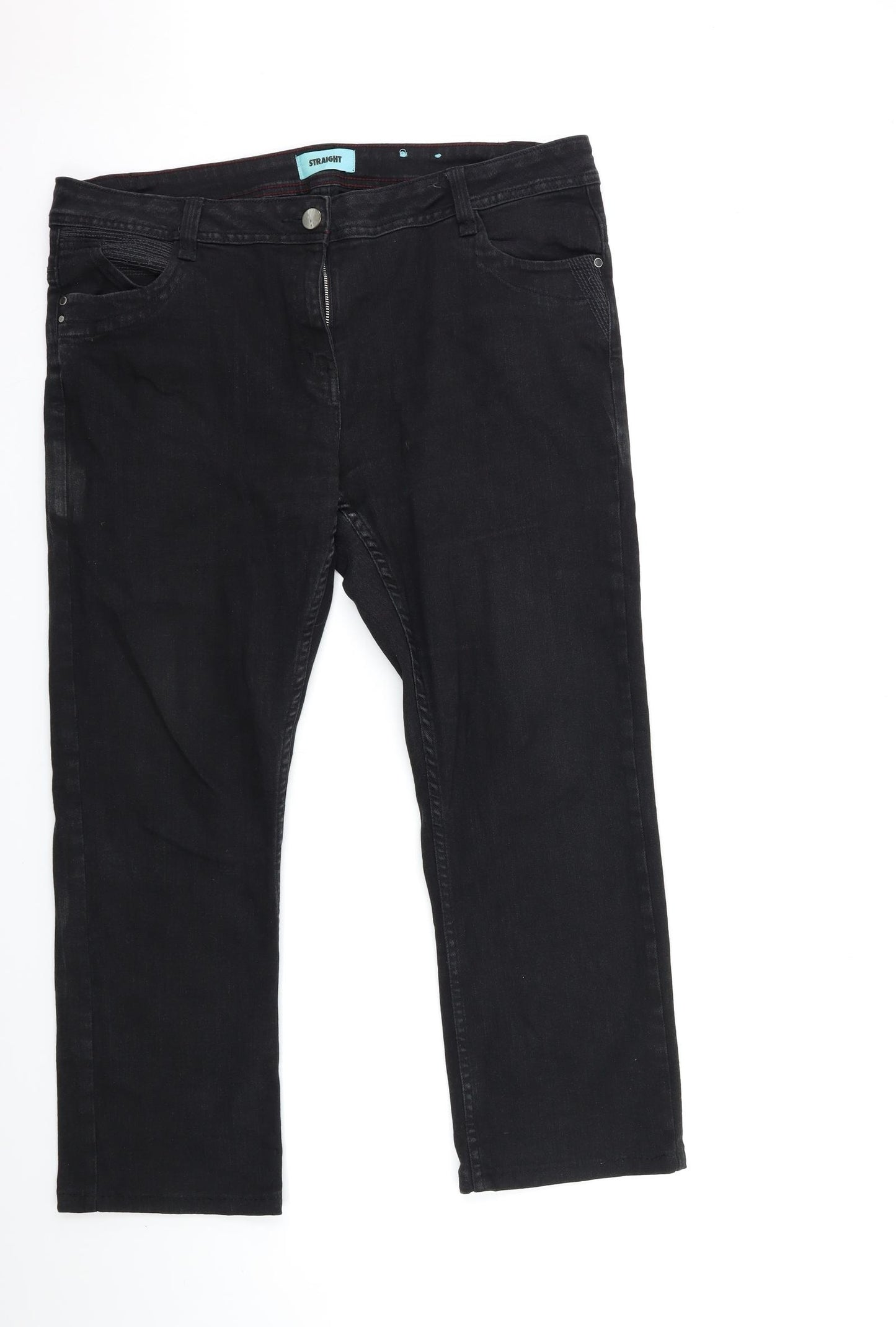 George Womens Black  Denim Flared Jeans Size 18 L27 in