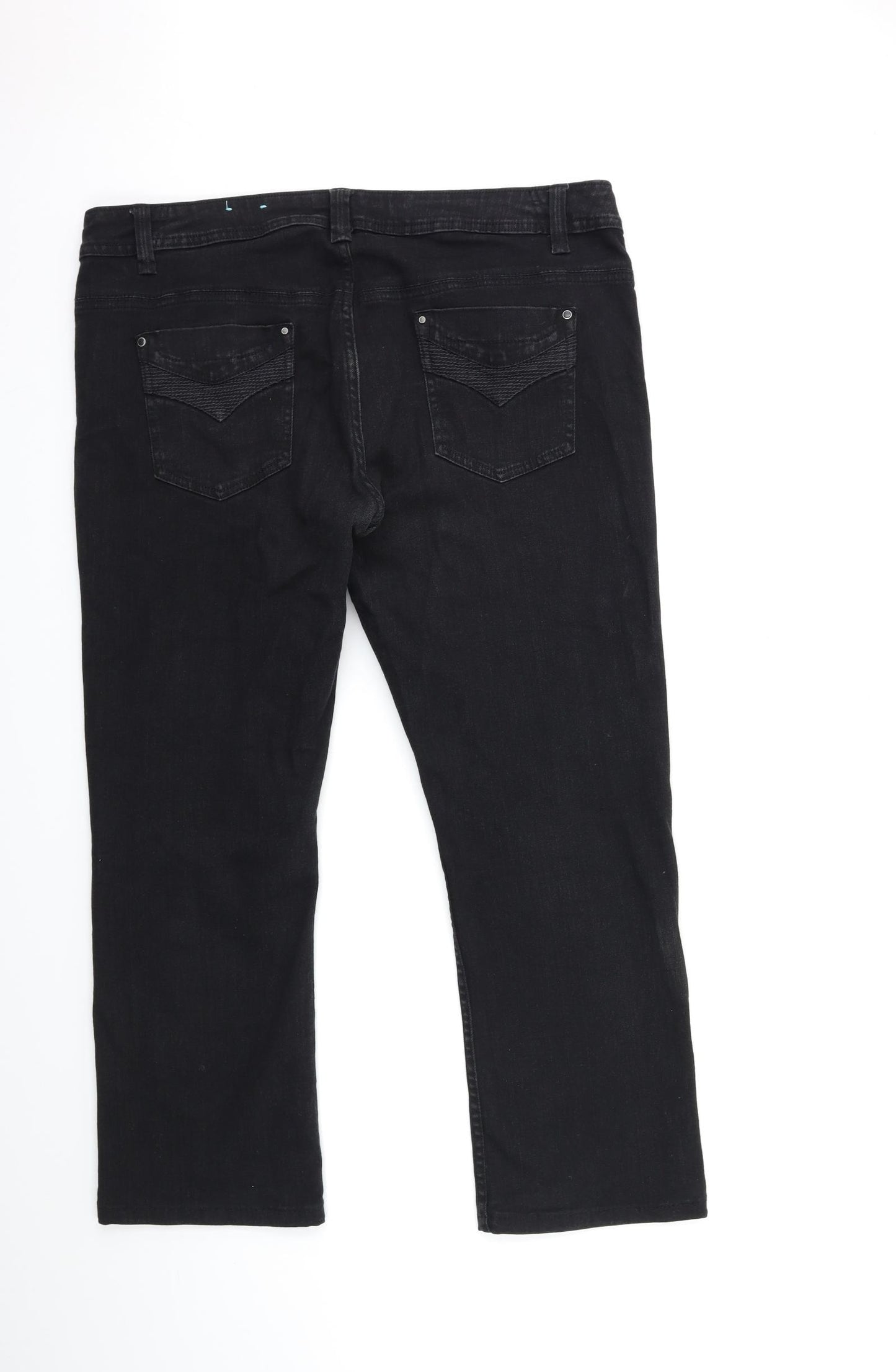 George Womens Black  Denim Flared Jeans Size 18 L27 in