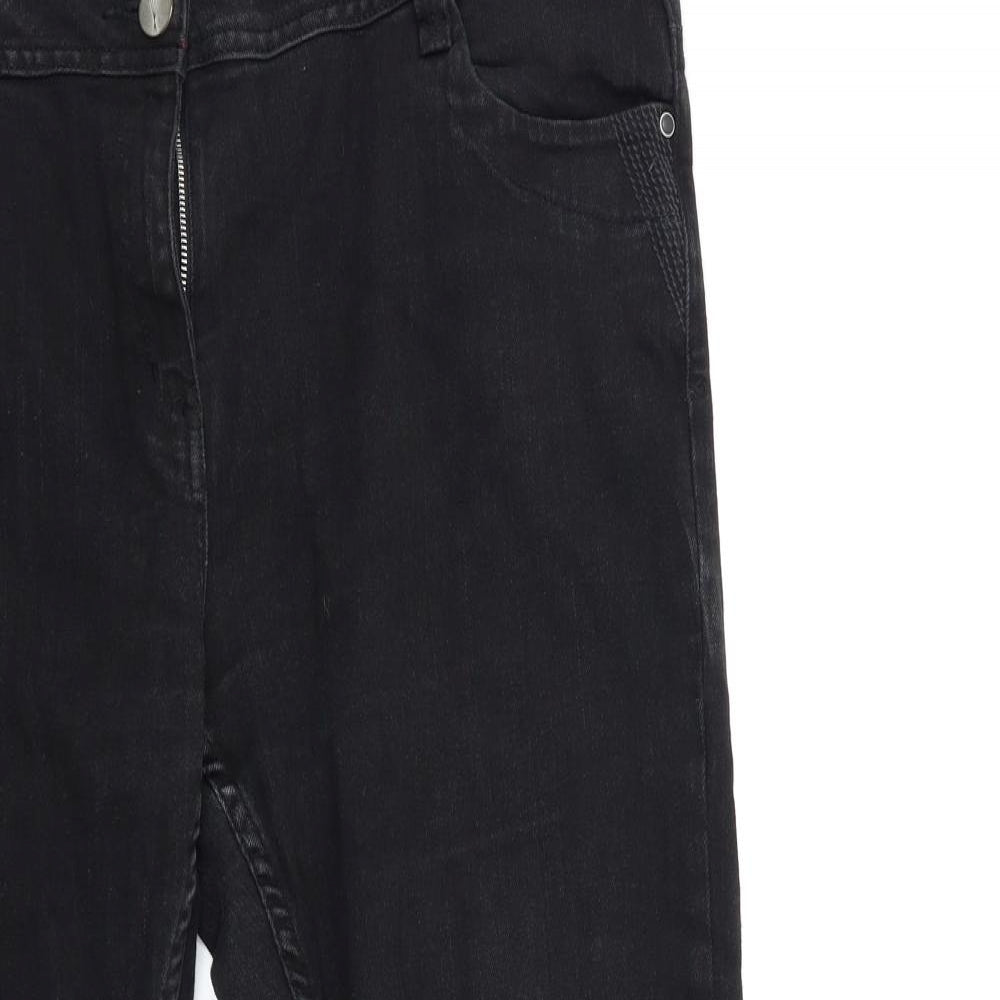 George Womens Black  Denim Flared Jeans Size 18 L27 in