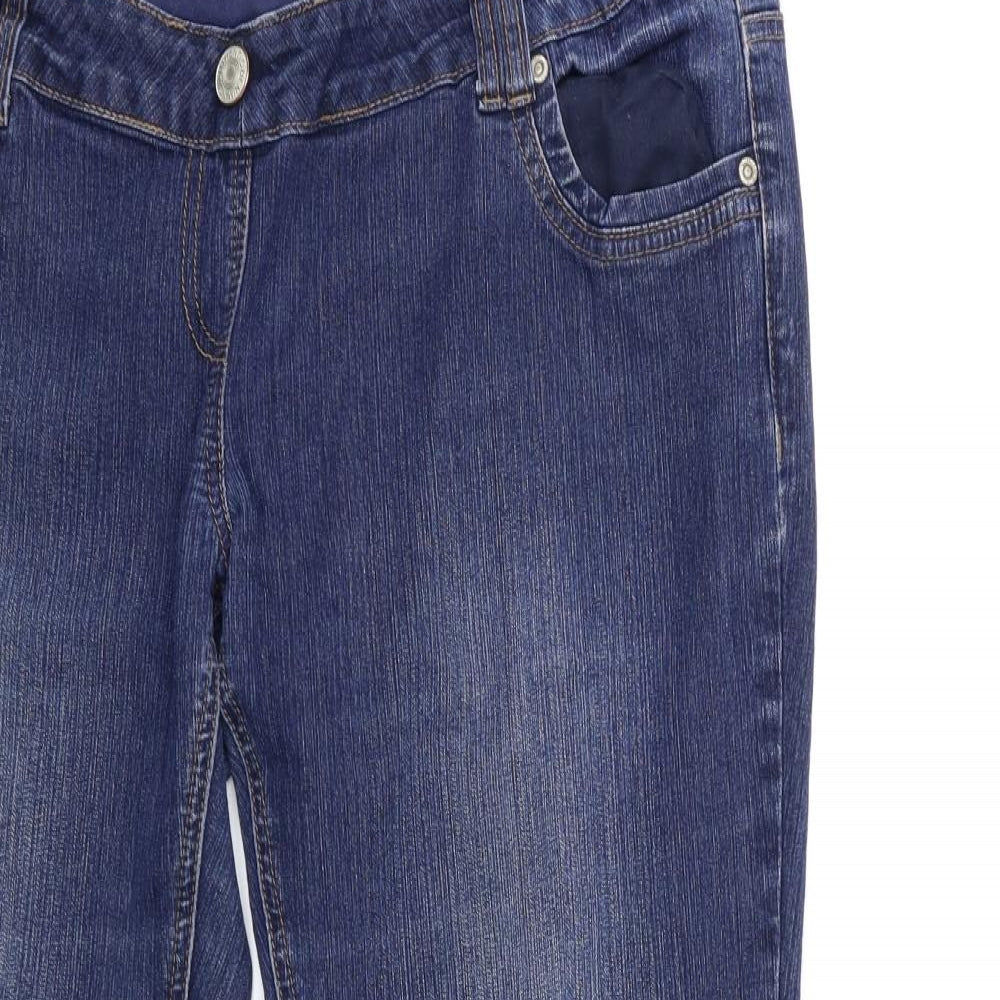 EVIE Womens Blue  Denim Flared Jeans Size 16 L31 in