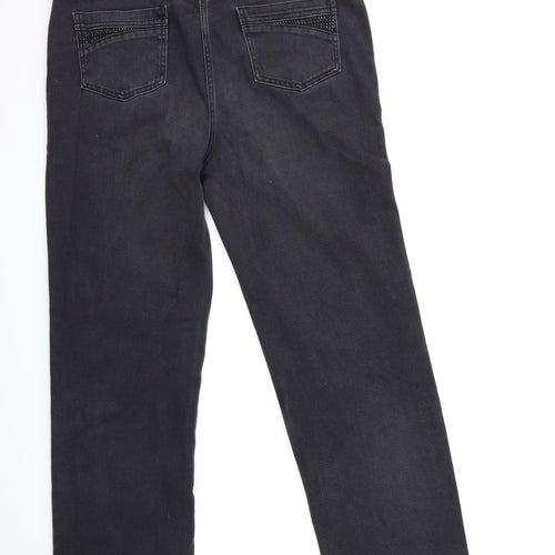 Per Una Womens Grey  Denim Straight Jeans Size 16 L27 in