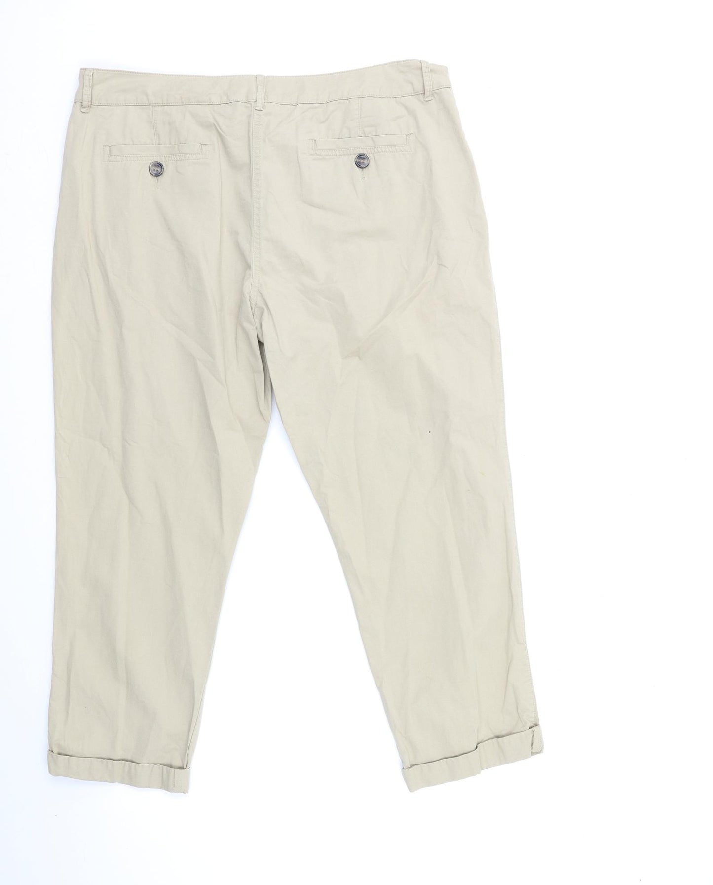 Papaya Womens Beige   Chino Trousers Size 16 L27 in
