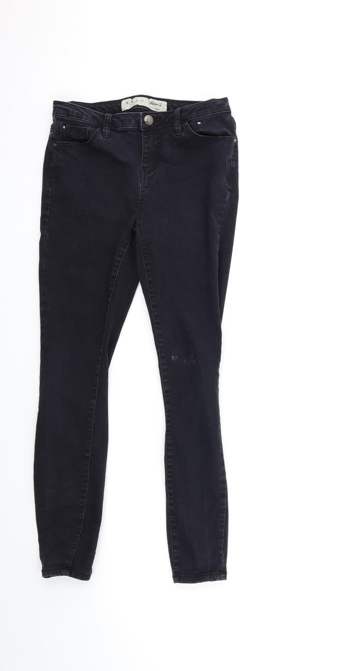 Denim & Co. Womens Black Denim Skinny Jeans Size 10 L26 in
