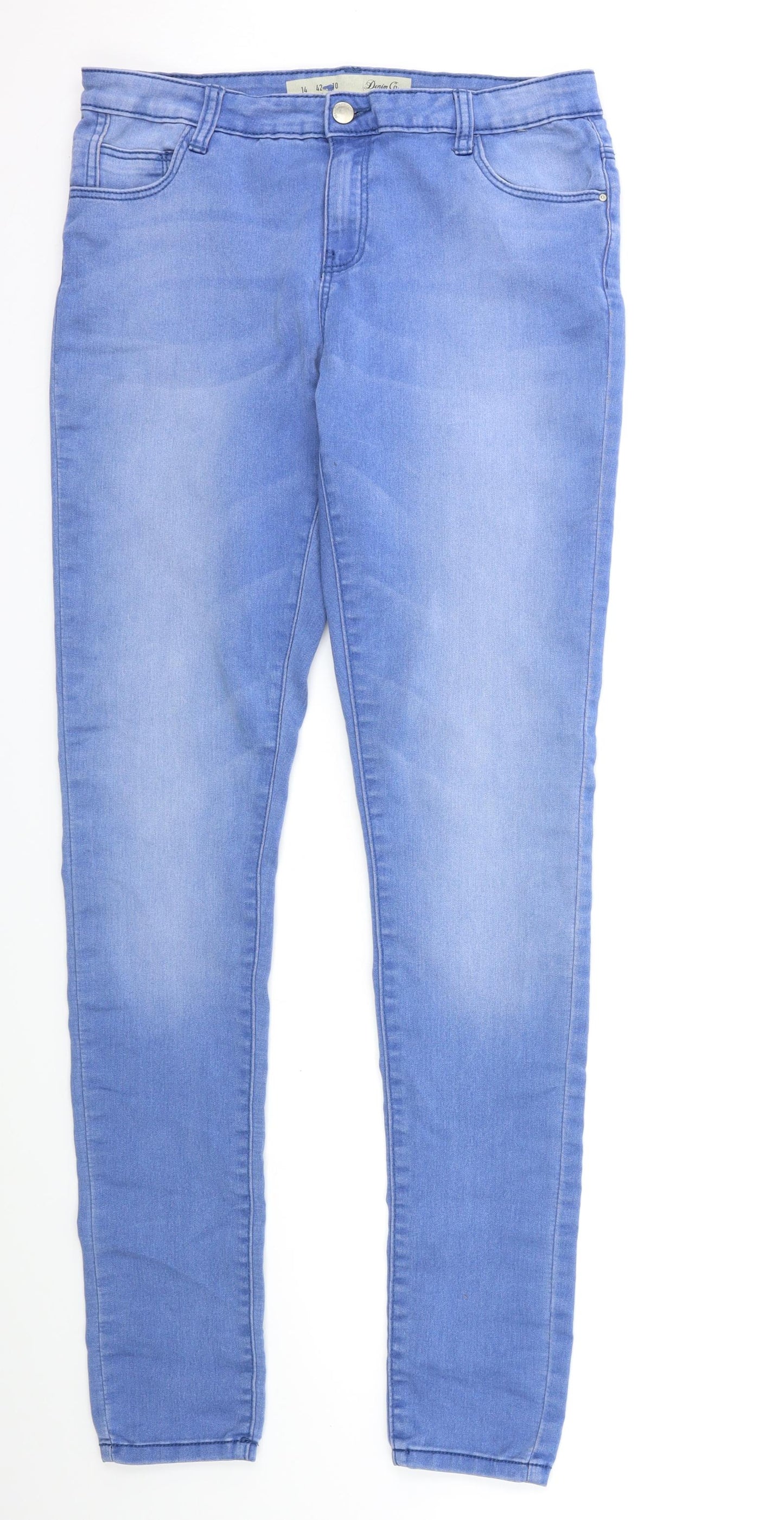 Denim & Co. Womens Blue  Denim Skinny Jeans Size 14 L33 in