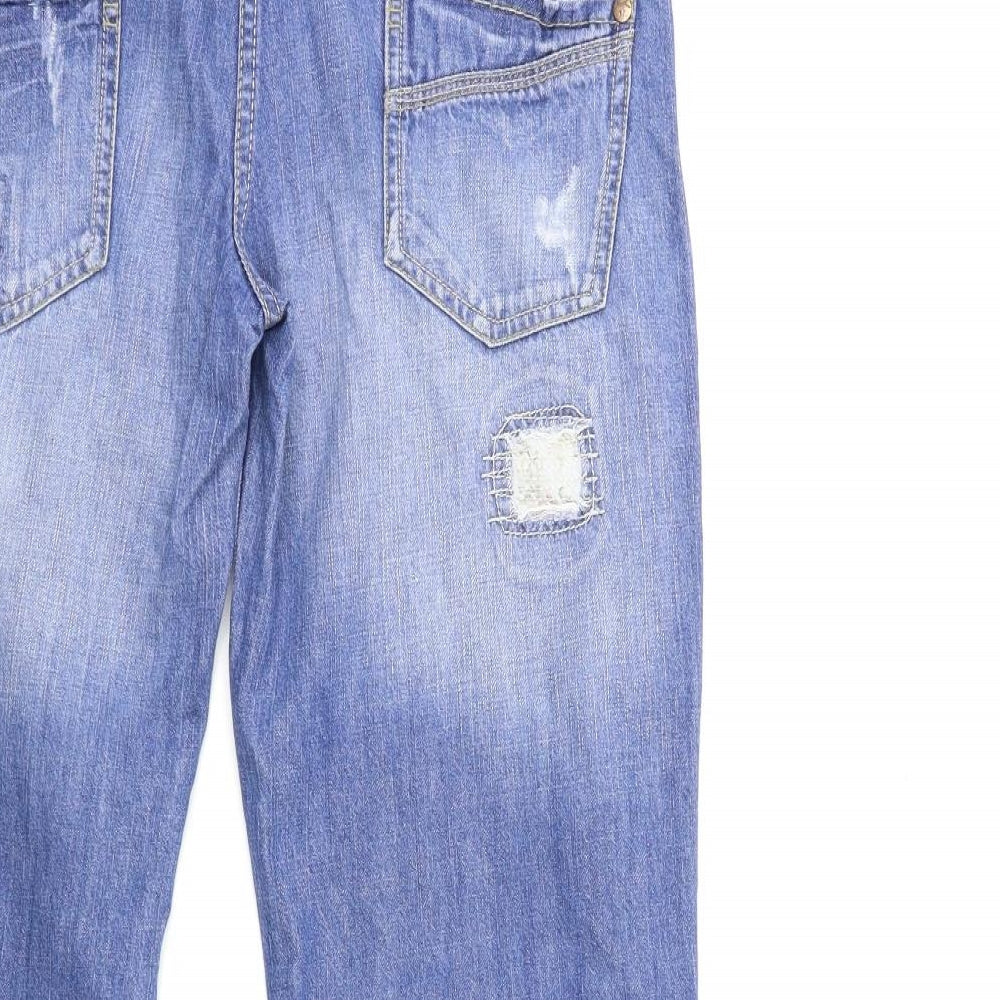 NEXT Womens Blue  Denim Wide-Leg Jeans Size 12 L32 in
