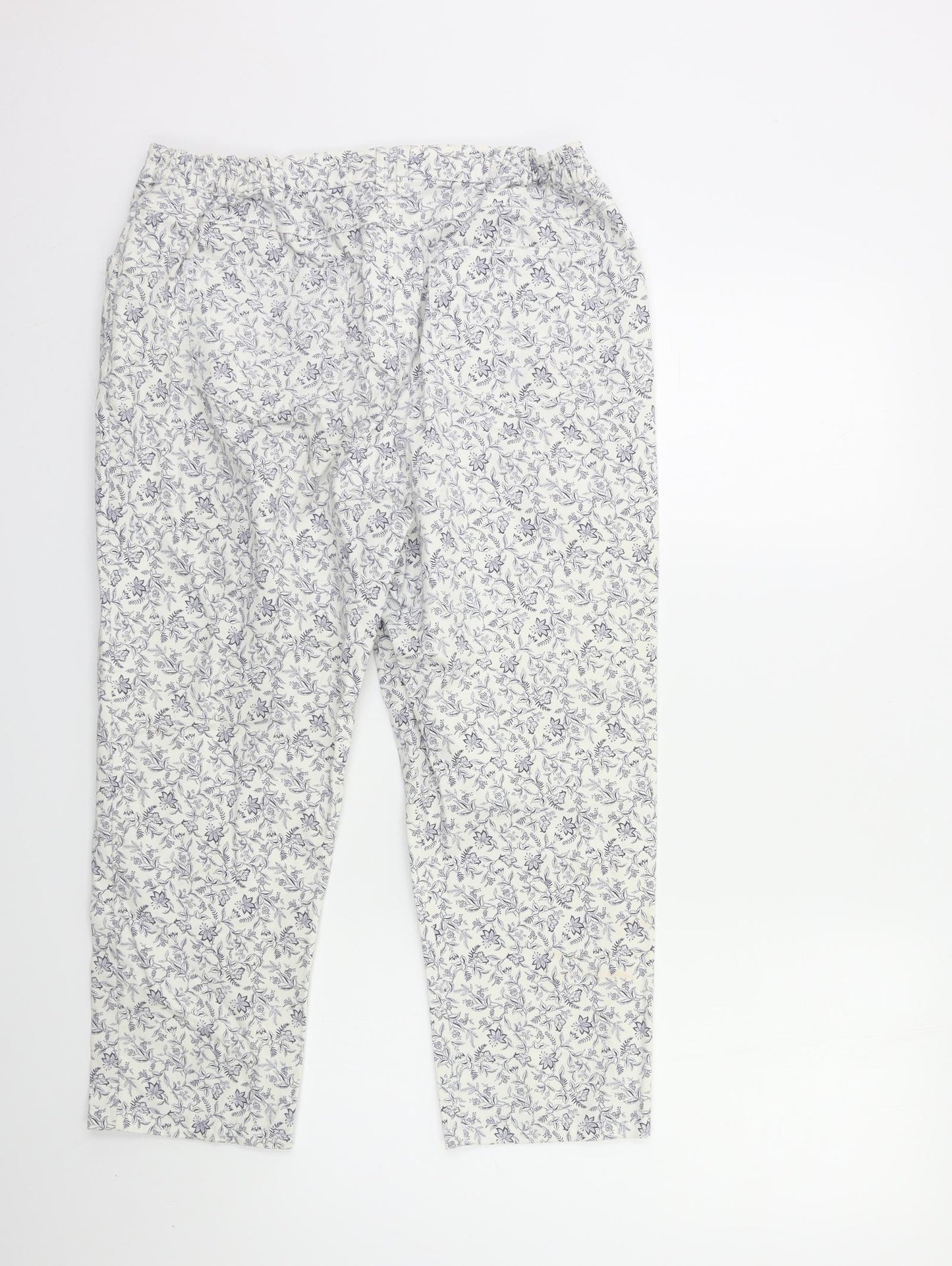 Bonmarché Womens Blue Floral Denim Cropped Jeans Size 22 L25 in