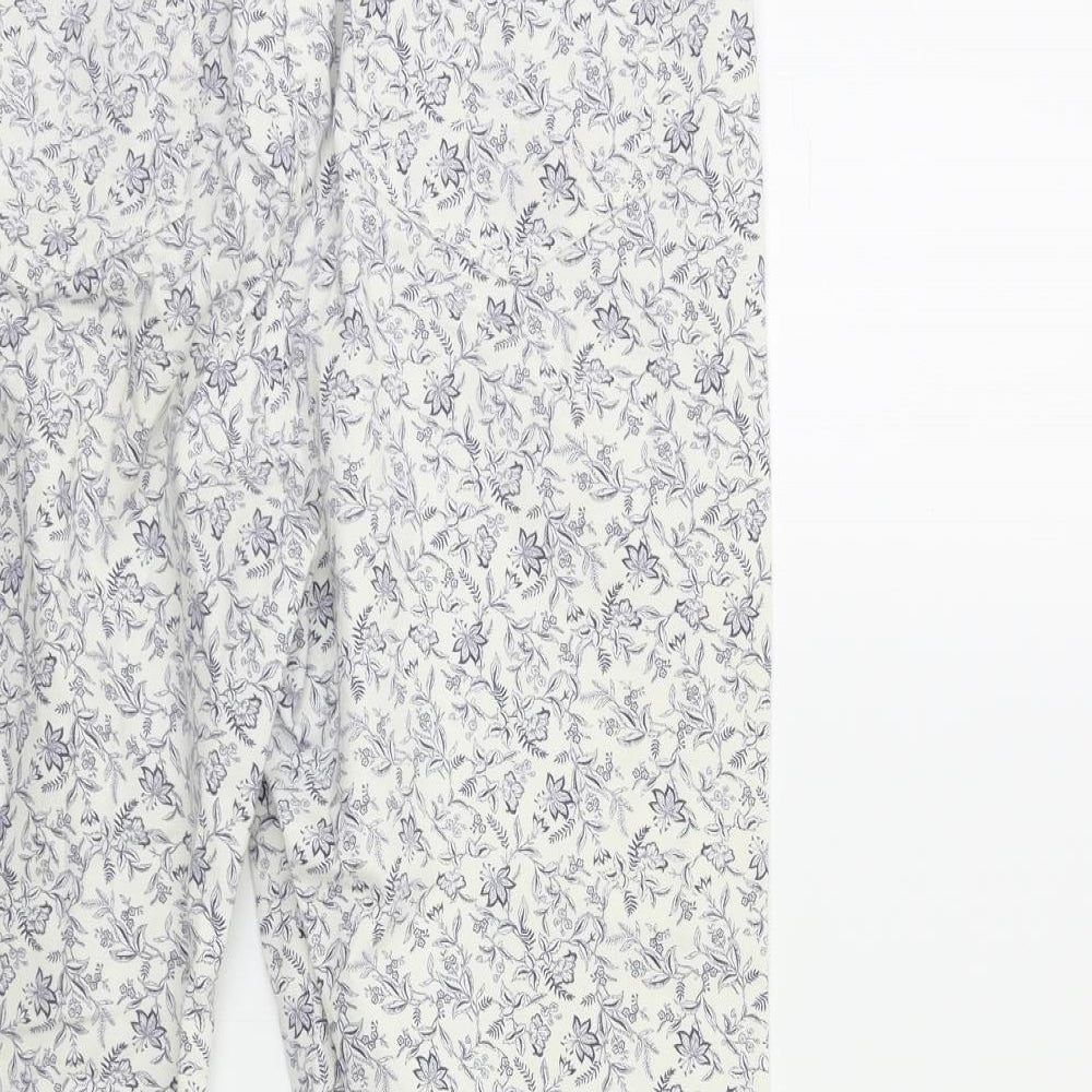 Bonmarché Womens Blue Floral Denim Cropped Jeans Size 22 L25 in