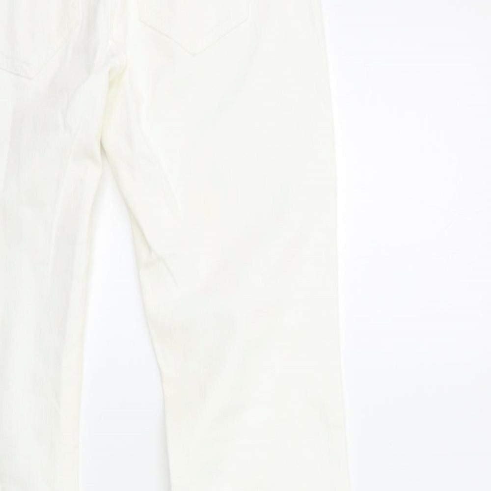 River Island Womens White  Denim Flared Jeans Size 12 L31 in