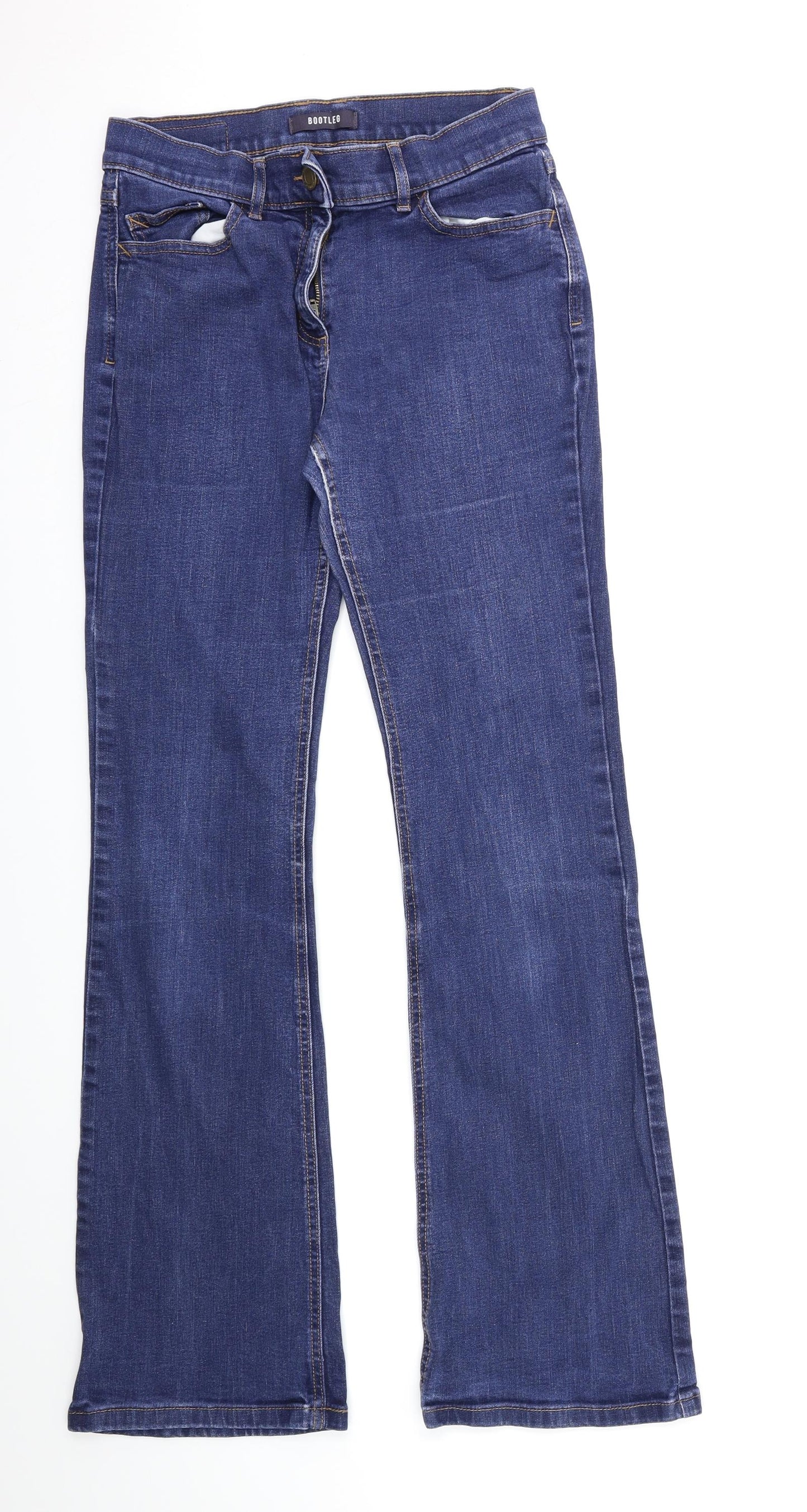 Marks and Spencer Womens Blue  Denim Flared Jeans Size 10 L32 in