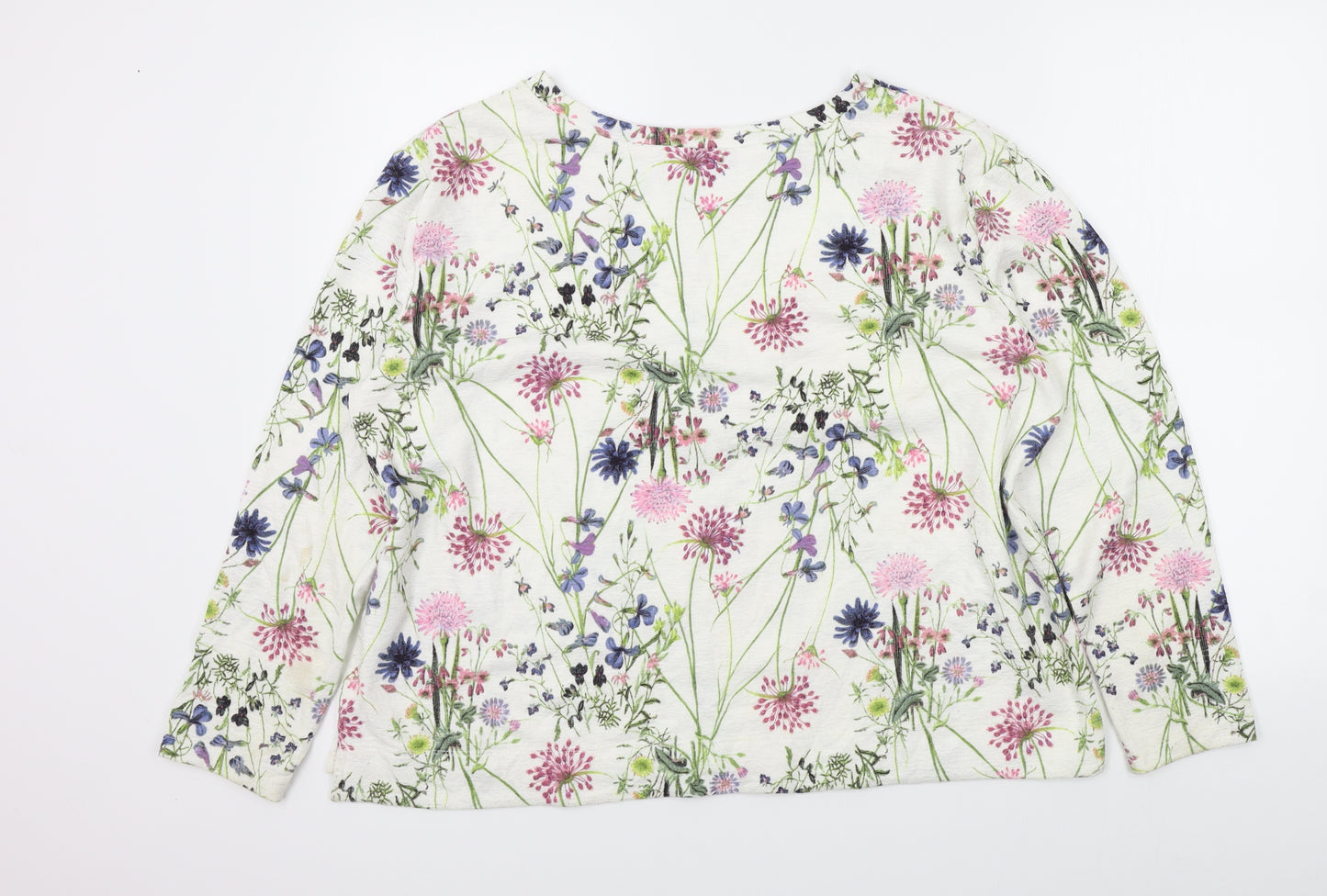 M&S Womens Beige Floral  Pullover Jumper Size 18