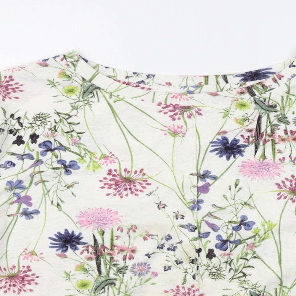 M&S Womens Beige Floral  Pullover Jumper Size 18